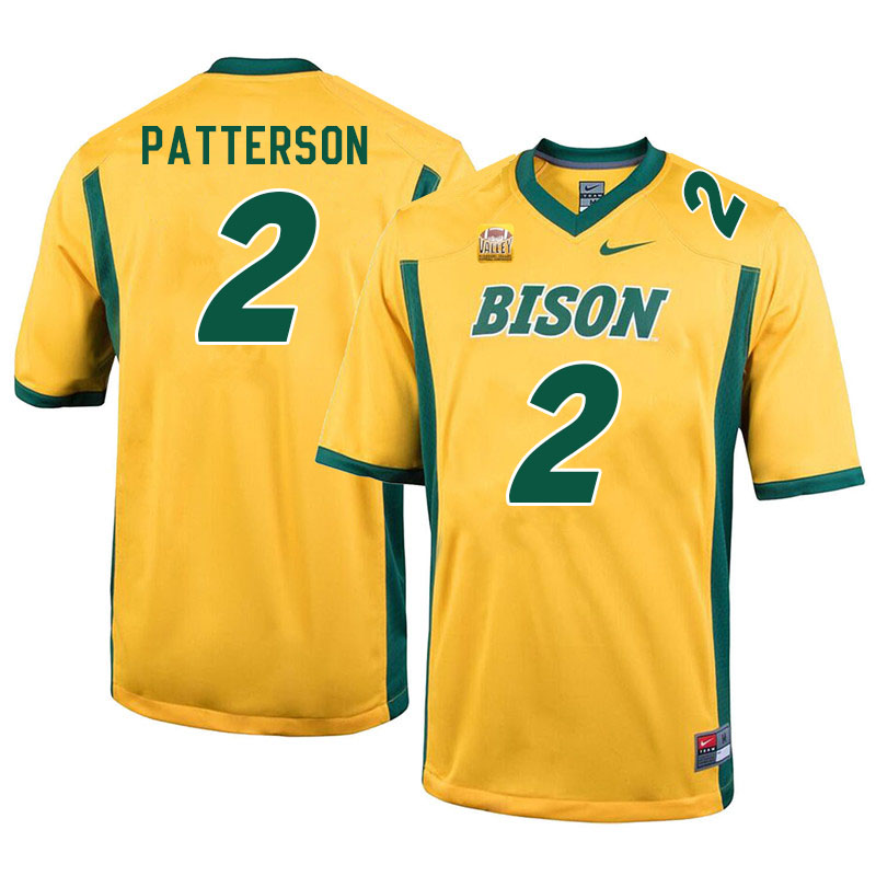 Men #2 Quincy Patterson North Dakota State Bison College Football Jerseys Sale-Yellow - Click Image to Close